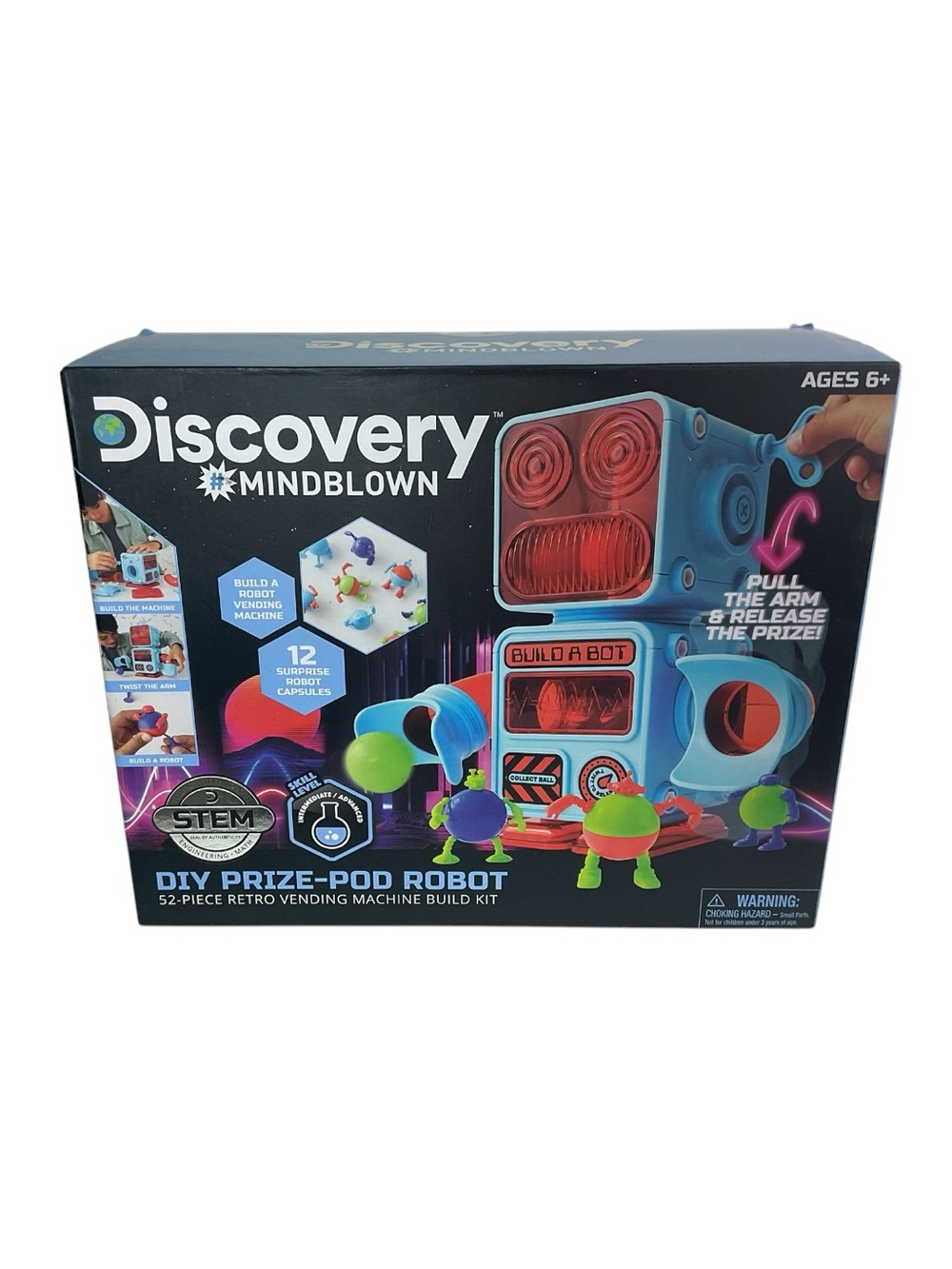 Discovery MindBlown DIY Prize-Pod Robot 52Pc Retro Vending Machine STEM Kit New